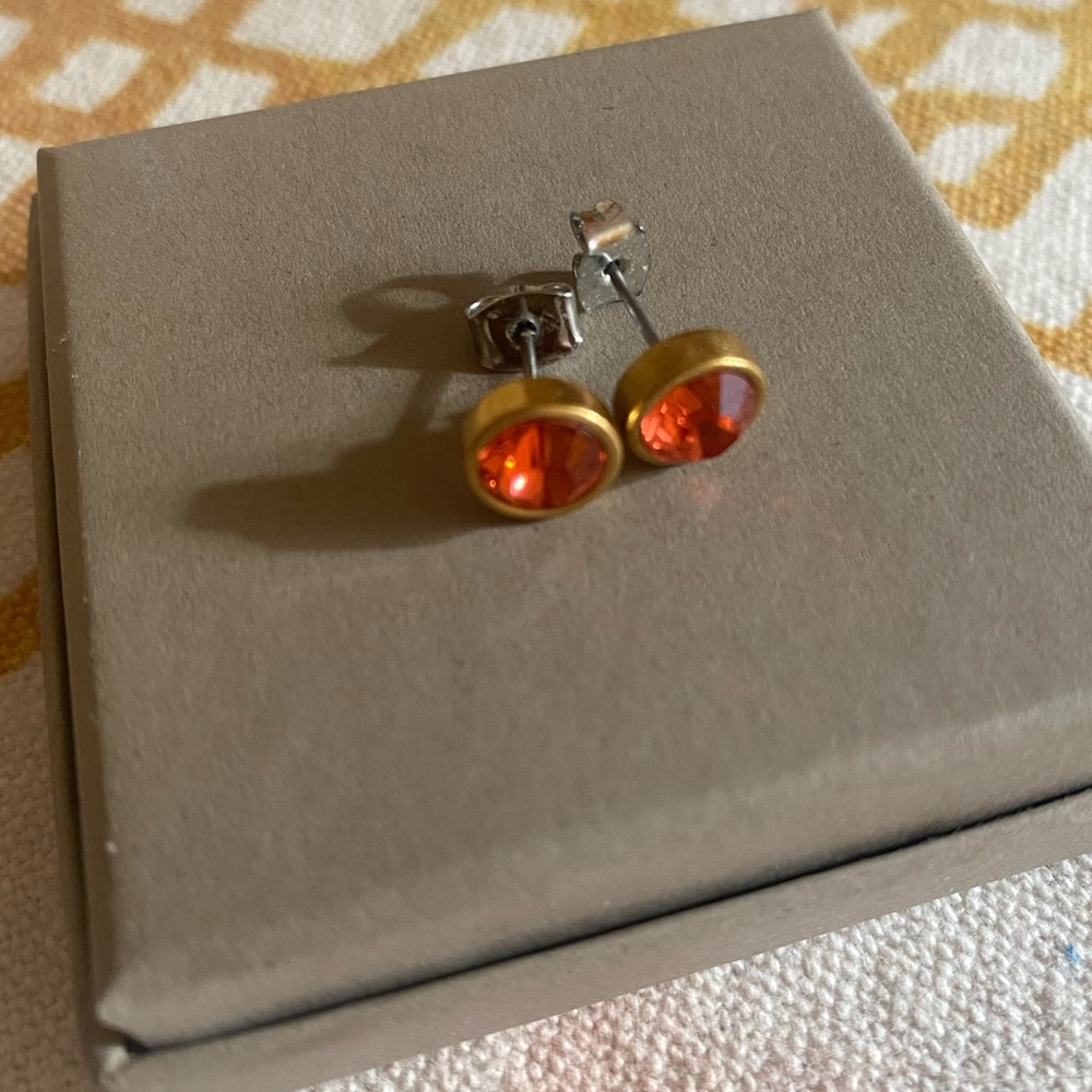 Beautiful Pilgrim Jewelry Gold and Crystal Stud Earrings
